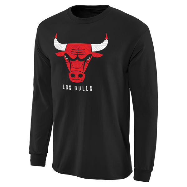 NBA Men Chicago Bulls Noches Enebea Long Sleeve TShirt Black->nba t-shirts->Sports Accessory